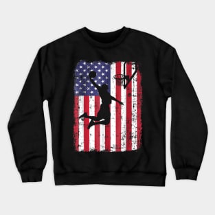 USA American Flag Basketball Crewneck Sweatshirt